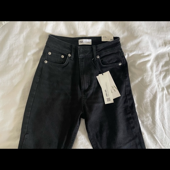 Zara Jeans Zara Black Hi Rise Full Length Jeans Poshmark